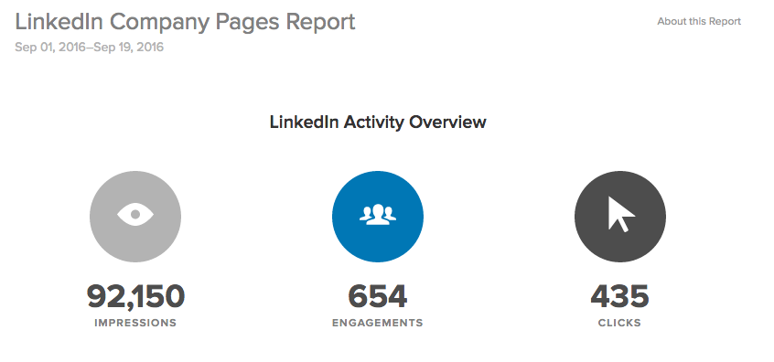 linkedin company pages report