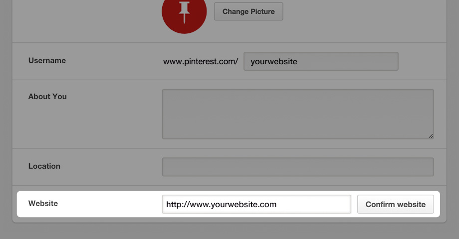 verify website in pinterest