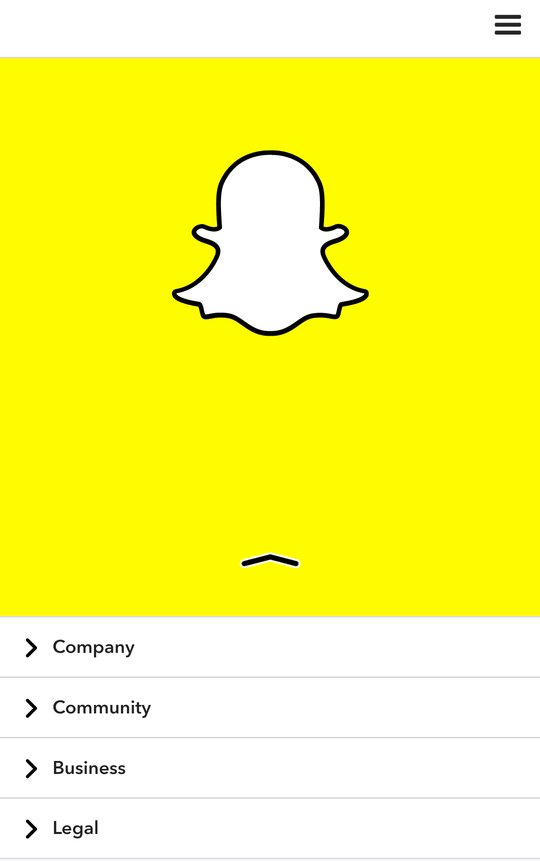 snapchat landing page