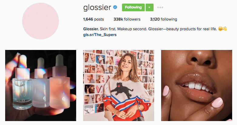 glossier instagram profile