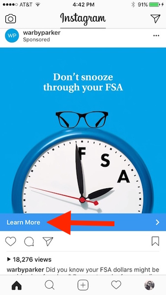 warby parker cta example