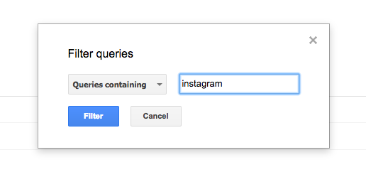 filter GSC query to Instagram