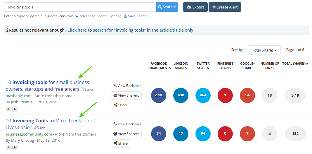 buzzsumo search example