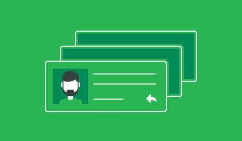 Graphic of switching between an list of contact views.