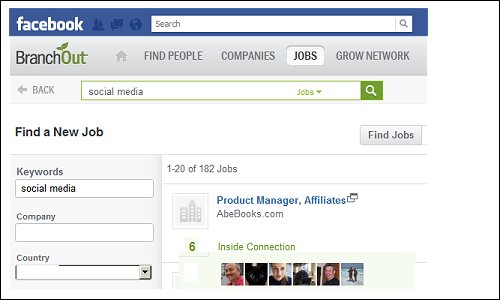 Use a Facebook Job Search App like BranchOut Use a Facebook Job Search App like BranchOut