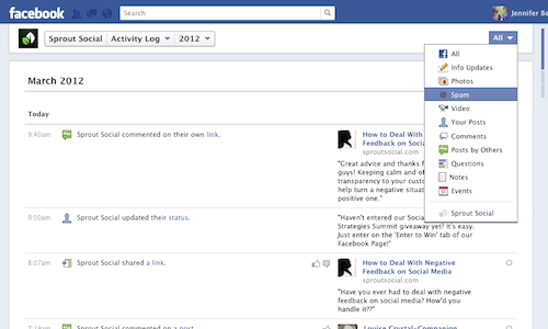 Use Activity Log to Better Manage Facebook Pages Sprout