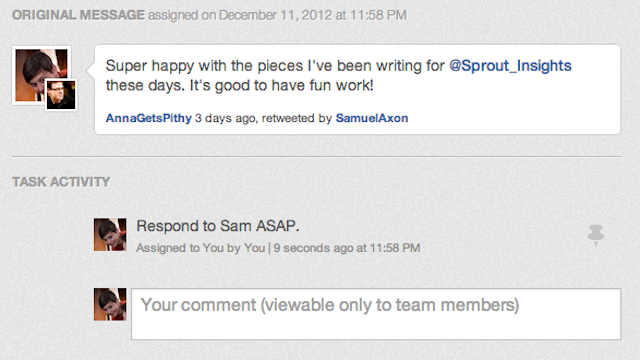 Sprout Social Assign Tasks