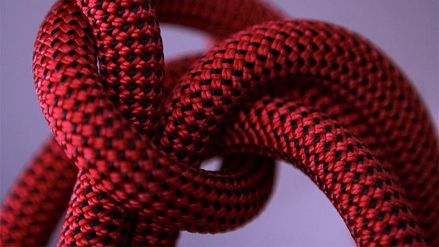 Red rope knots