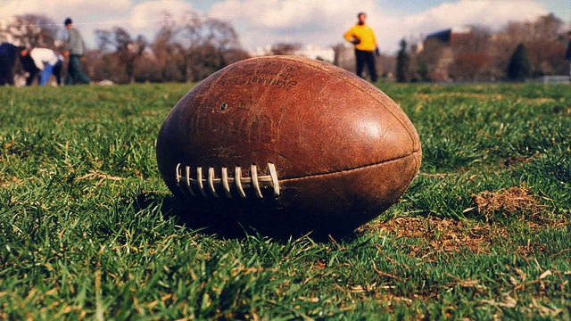 football in grass