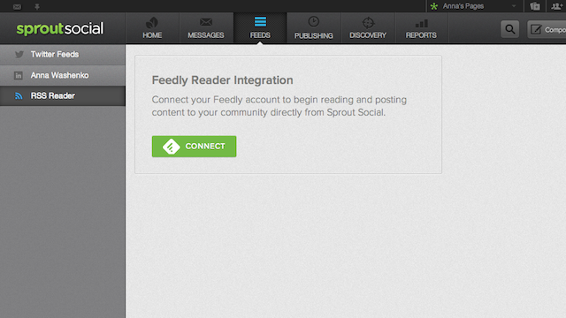 Sprout Feedly integrations
