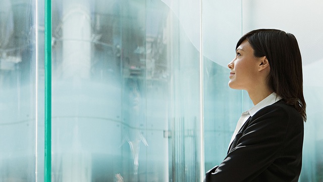 optimistic business woman