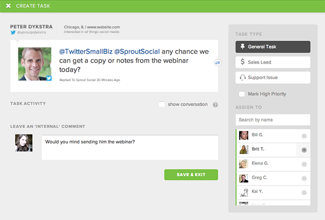 sprout social talk screen shot