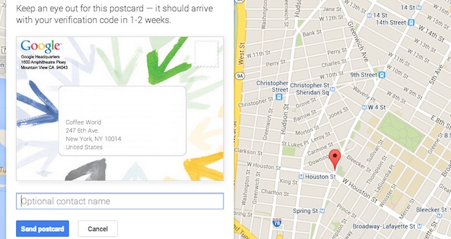 verify local page by postcard screenshot