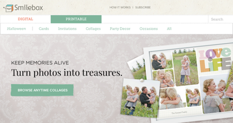 smilebox collage maker website homepage