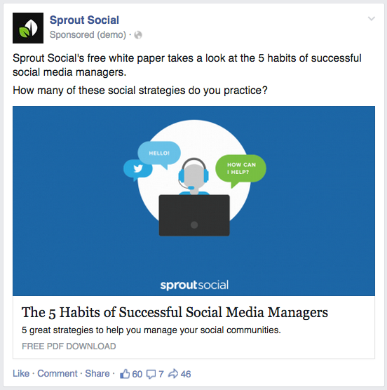 facebook ad screenshot sprout