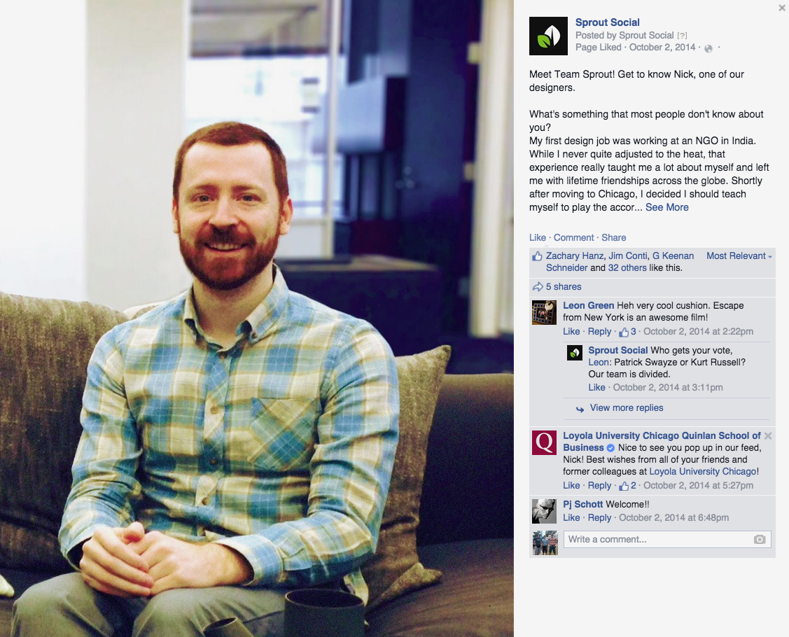 facebook reoccurring content example