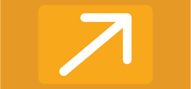 white arrow with orange background