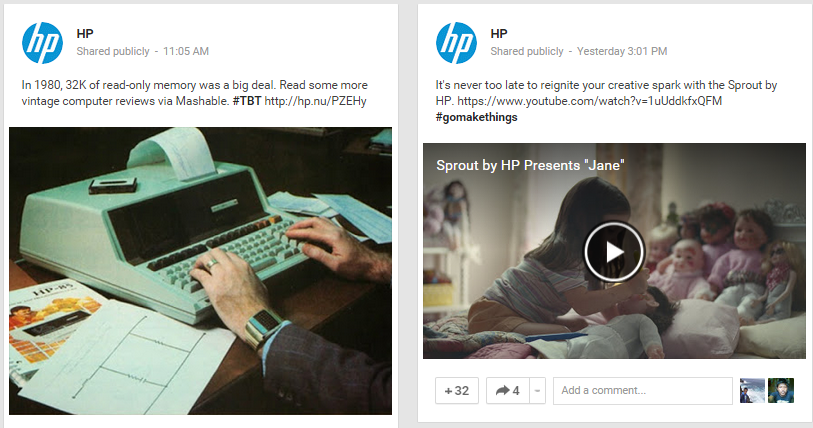 HP Google Plus Content HP Google Plus Content