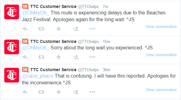 TTC Twitter Customer Service TTC Twitter Customer Service