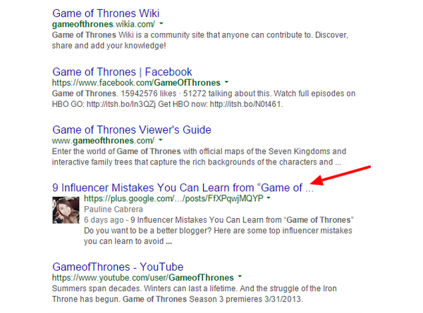 Google Plus SERP Integration