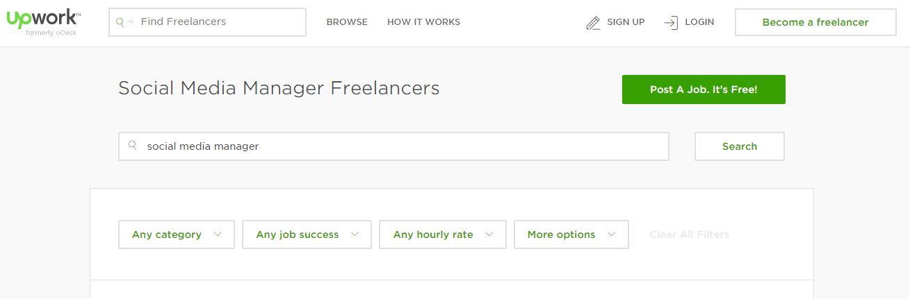 Upwork Upwork Social Media Managers