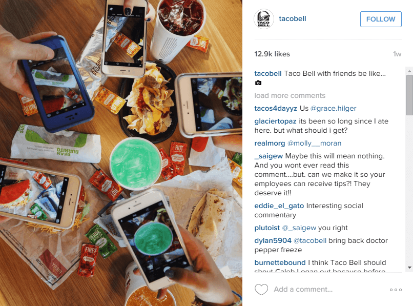 Taco Bell Instagram Example