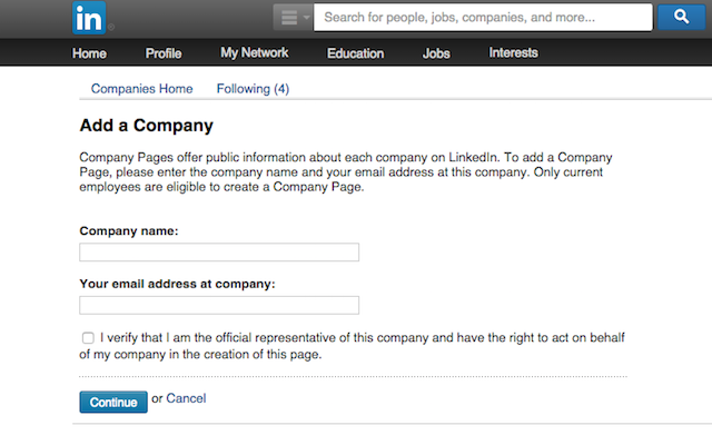Create LinkedIn Company Page