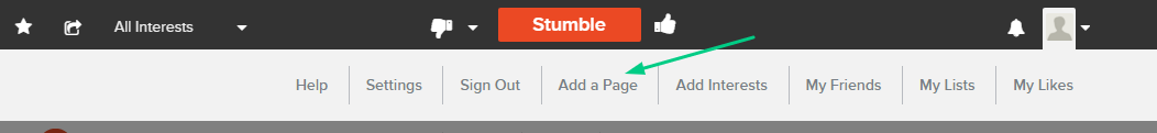 Stumbleupon Step 1