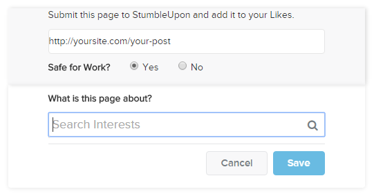 Stumbleupon Step 2