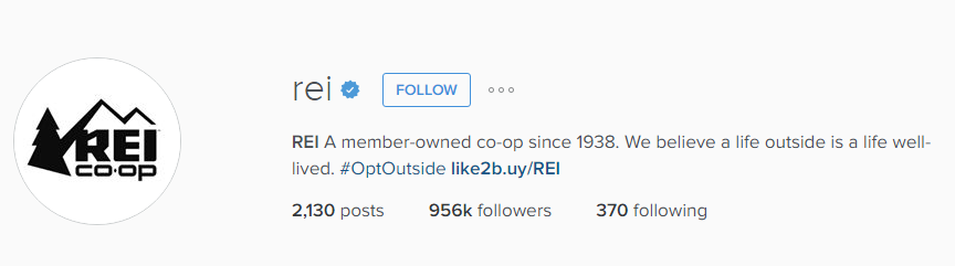 REI Instagram Bio