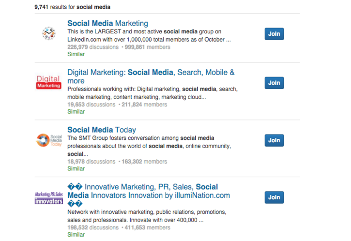 linkedin group results