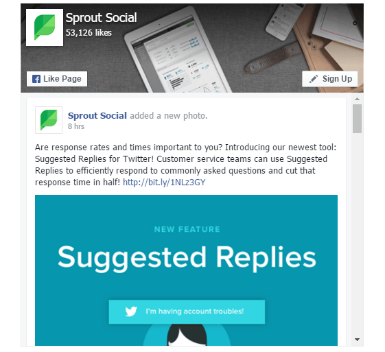 Facebook Widget example
