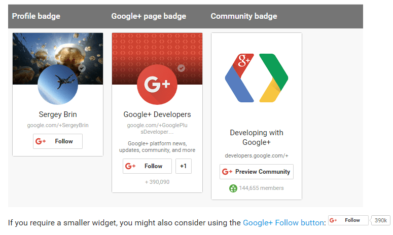 Google+ Social Media Buttons