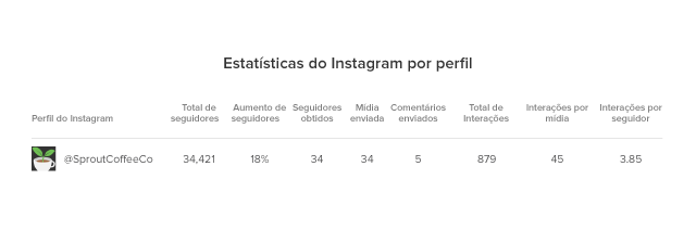 Estatísticas do Instagram por perfil