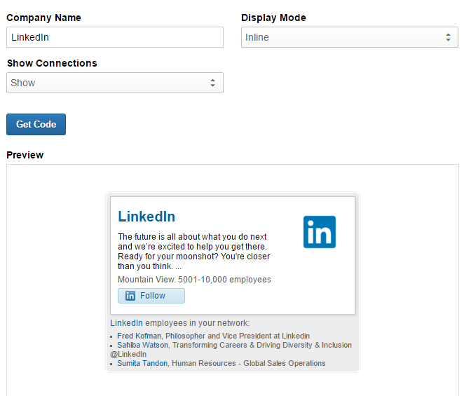 LinkedIn Social Media Buttons