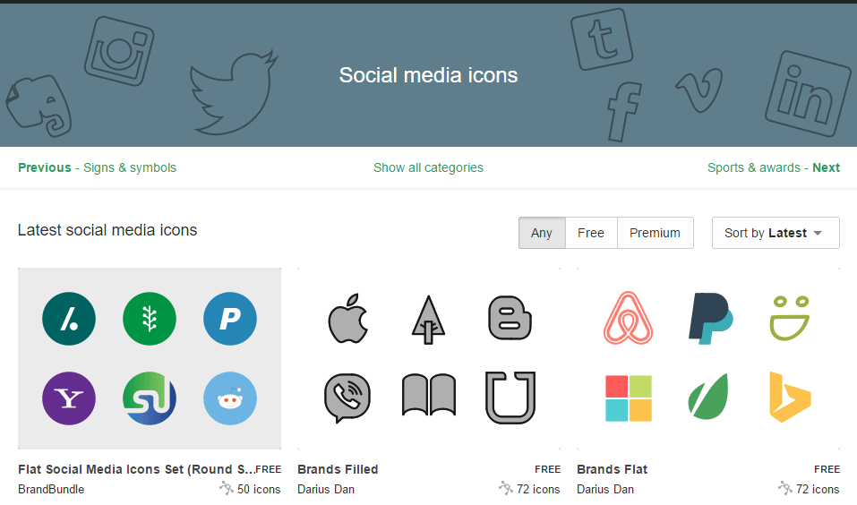 Social media icons
