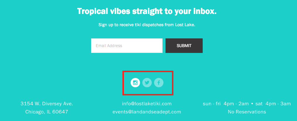 lost lake follow buttons