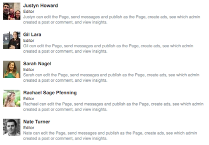facebook admin