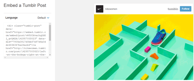 Tumblr Post Embed Code