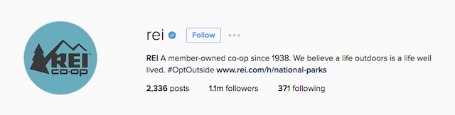 REI Instagram Bio