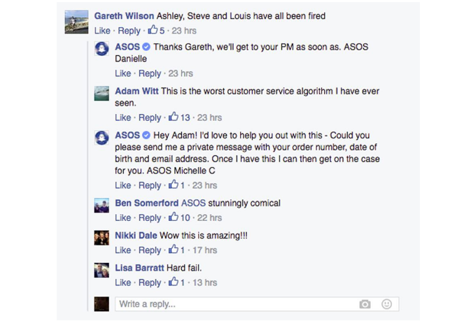 asos facebook fail