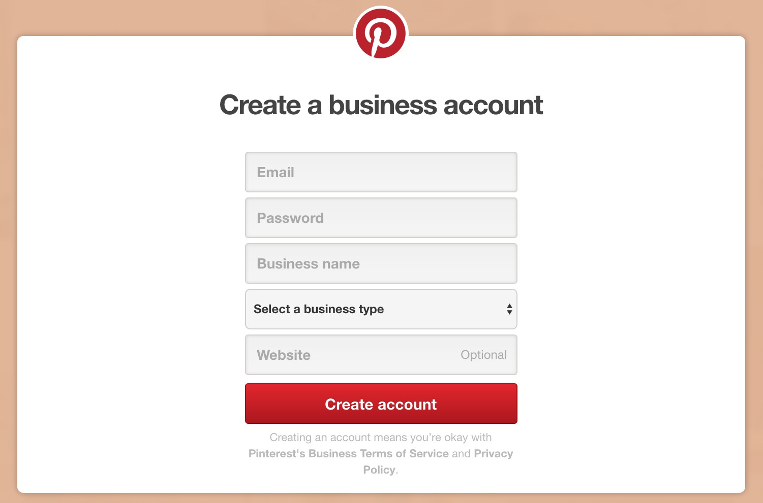 create pinterest business account