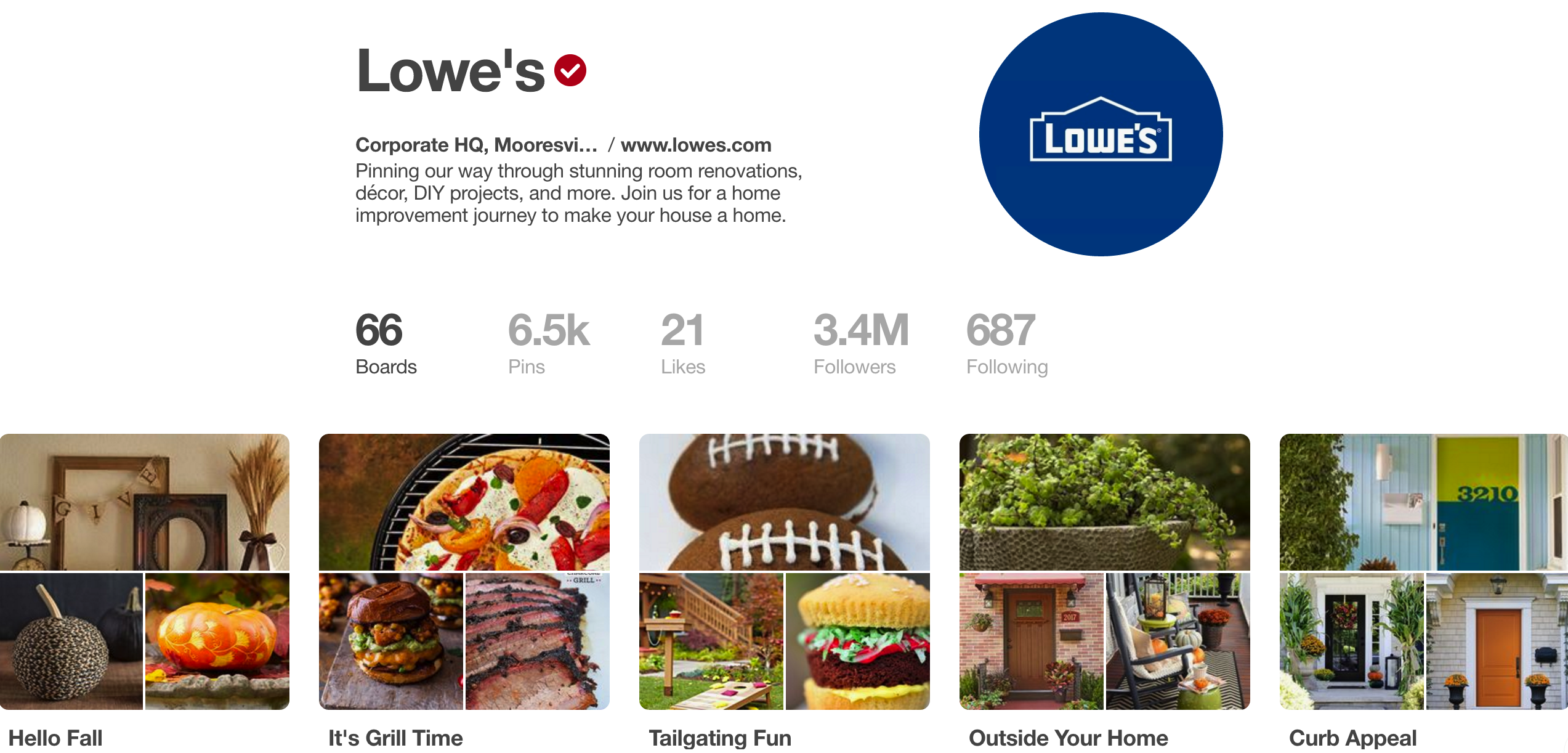 lowes pinterest account