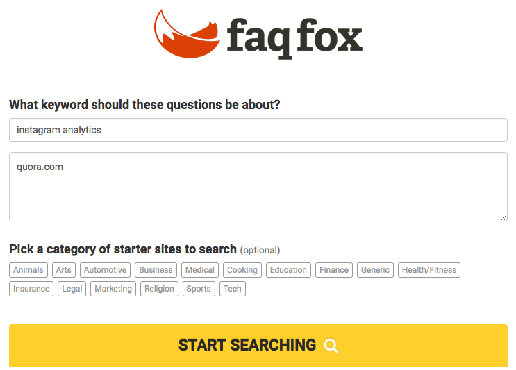 faq fox search example