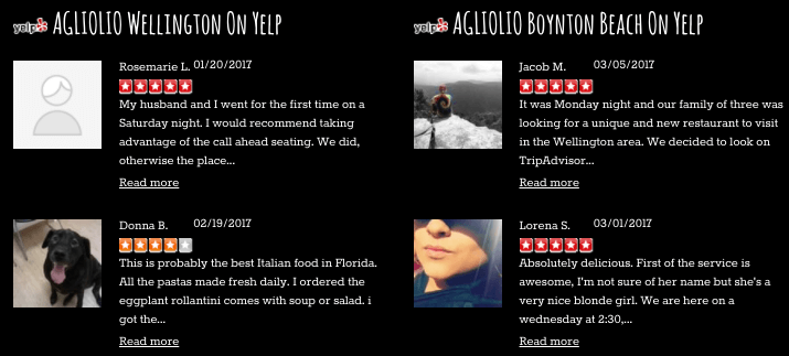 Yelp Reviews Embedded
