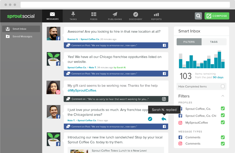 sprout social smart inbox facebook