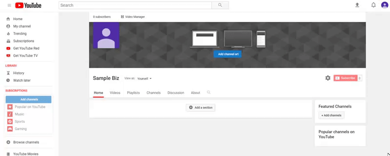 Uploading channel artwork