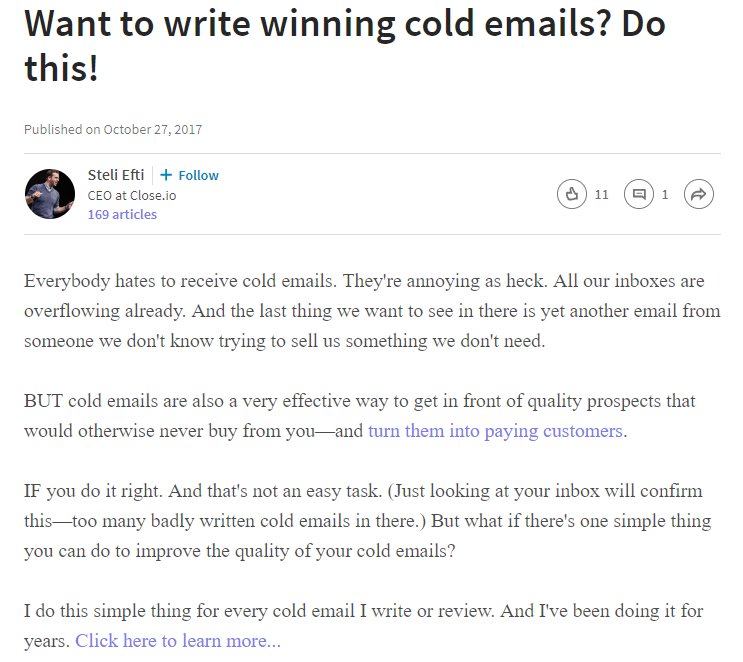 Example of how to preview a post on LinkedIn