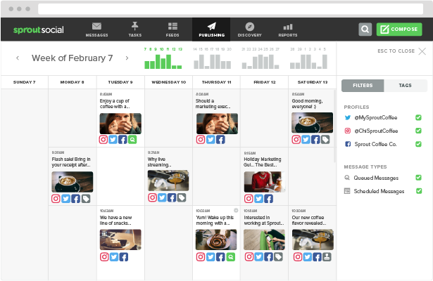 Having an established social calendar helps with content distribution