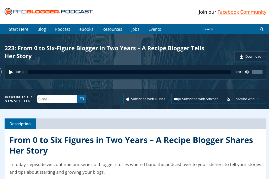 problogger podcast example